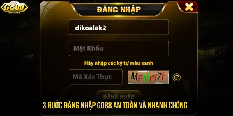 3 bước đăng nhập GO88 an toàn và nhanh chóng