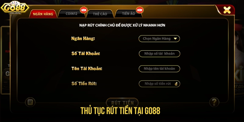 Hoàn tất các thông tin cần thực hiện để rút tiền về ví