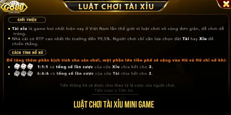 Luật chơi tài xỉu mini game