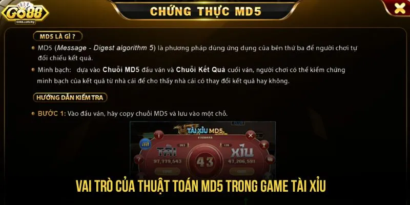 Vai trò của thuật toán MD5 trong game tài xỉu